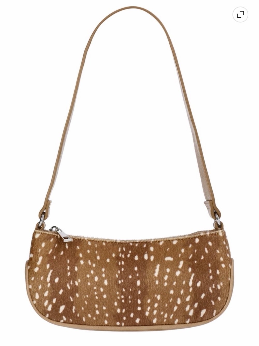 No Boundaries Doe/Fawn Print Brown and White Spotted Shoulder Bag - Picture 7 of 10